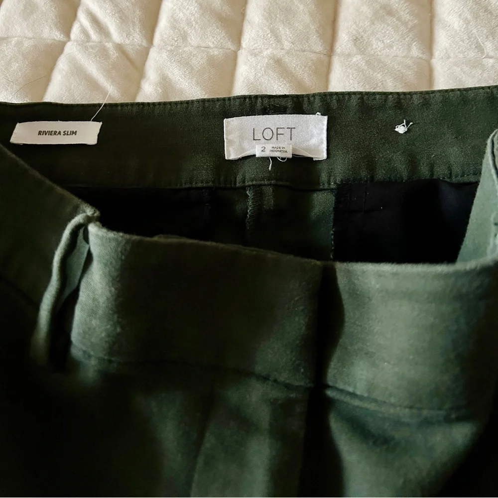 Ann Taylor LOFT Riviera Slim Olive Chinos - Picture 3 of 5